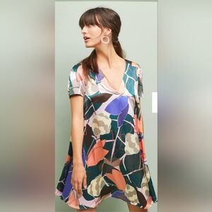 Anthropologie Corey Lynn Carter Multi-Color Geometric Tunic Dress - Size Small